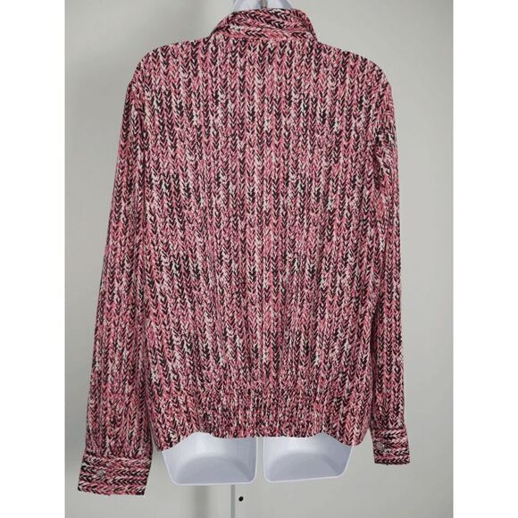 TOMMY HILFIGER Women's Chevron Long Sleeve Faux-Wrap Top XL - Picture 7 of 12